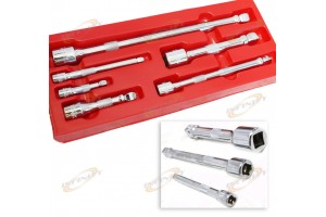 6PC 1/4" 3/8" 1/2" DR WOBBLE EXTENSION BAR SET CRV TOOL